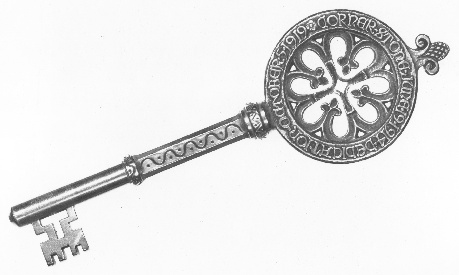 The key of the Cathedral presented in the service of dedication, October 5, 1919.